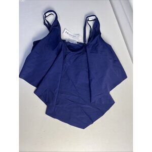 NWT Marinavida Women’s Canary Blue Ruffle‎ front Swimsuit Top Size L